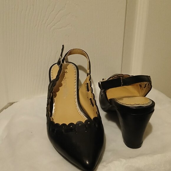 Small black Cinderella of Boston sling backs - Picture 2 of 5